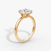 Princess Cut - Plain Band - Classic Engagement Ring- 18 K Gold